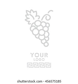 Web line icon. Grapes, bunches of grapes
