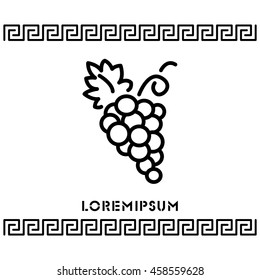 Web line icon. Grapes, bunches of grapes