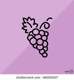 Web line icon. Grapes, bunches of grapes
