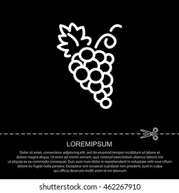Web line icon. Grapes, bunches of grapes