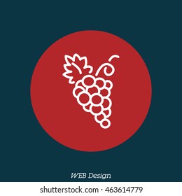 Web line icon. Grapes, bunches of grapes