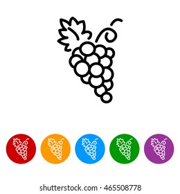 Web line icon. Grapes, bunches of grapes