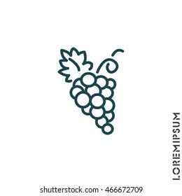 Web line icon. Grapes, bunches of grapes