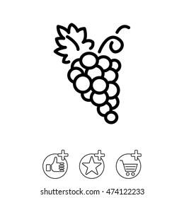 Web line icon. Grapes, bunches of grapes