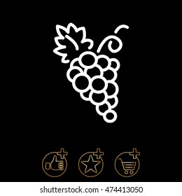 Web line icon. Grapes, bunches of grapes