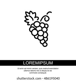 Web line icon. Grapes, bunches of grapes