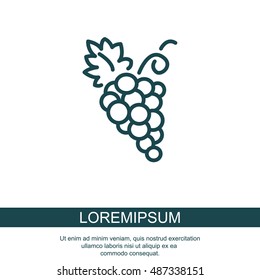 Web line icon. Grapes, bunches of grapes