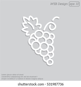 Icono de línea de Web. Uvas, racimos de uvas
