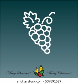 Web line icon. Grapes, bunches of grapes