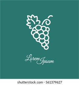Web line icon. Grapes, bunches of grapes
