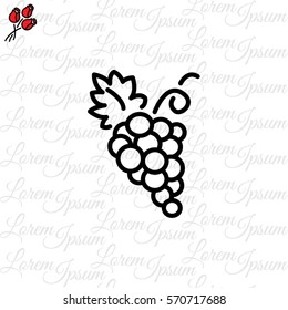 Web line icon. Grapes, bunches of grapes