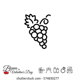 Web line icon. Grapes, bunches of grapes