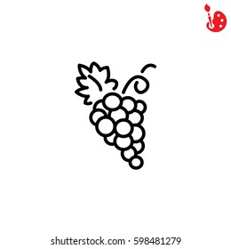 Web line icon. Grapes, bunches of grapes