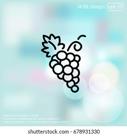 Web line icon. Grapes, bunches of grapes