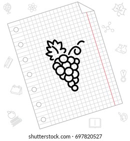 Web line icon. Grapes, bunches of grapes