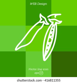 Web line icon. Green pea