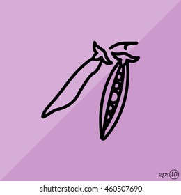 Web line icon. Green pea