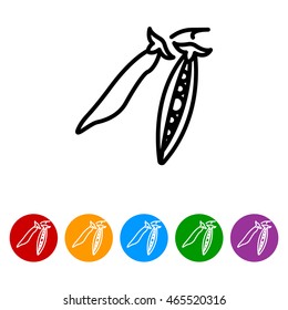 Web line icon. Green pea