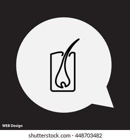 Web line icon. Hair, hair scheme