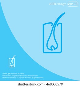 Web line icon. Hair, hair scheme