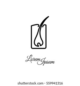 Web line icon. Hair, hair scheme