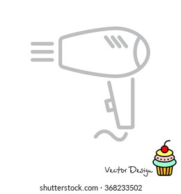 Web line icon. Hairdryer