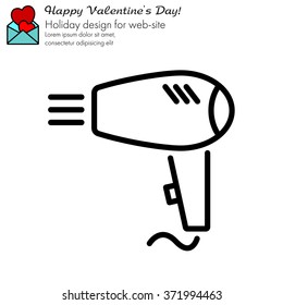 Web line icon. Hairdryer