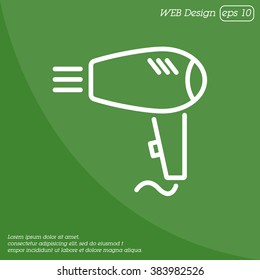 Web line icon. Hairdryer