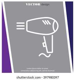 Web line icon. Hairdryer