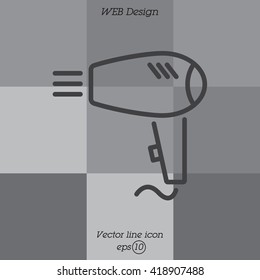 Web line icon. Hairdryer