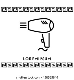 Web line icon. Hairdryer