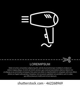 Web line icon. Hairdryer