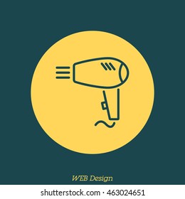 Web line icon. Hairdryer
