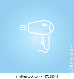 Web line icon. Hairdryer