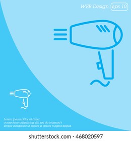 Web line icon. Hairdryer