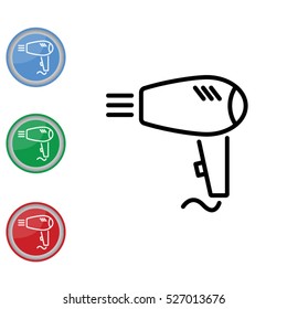 Web line icon. Hairdryer