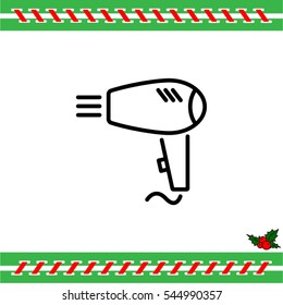 Web line icon. Hairdryer