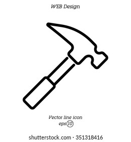 Web line icon. Hammer