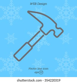 Web line icon. Hammer
