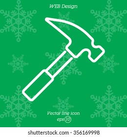 Web line icon. Hammer