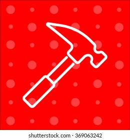Web line icon. Hammer