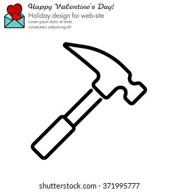 Web line icon. Hammer