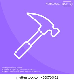 Web line icon. Hammer