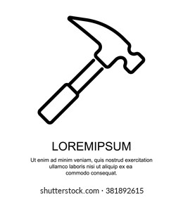 Web line icon. Hammer