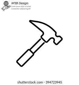 Web line icon. Hammer