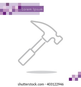 Web line icon. Hammer