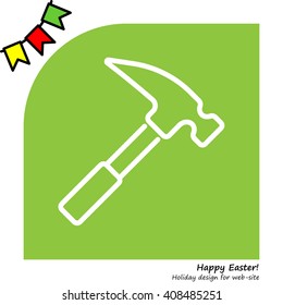 Web line icon. Hammer