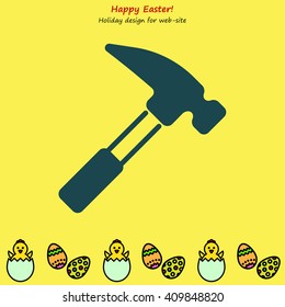 Web line icon. Hammer