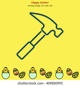 Web line icon. Hammer