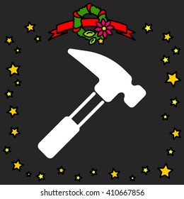 Web line icon. Hammer